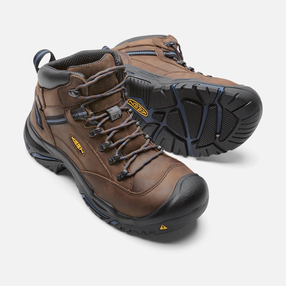 Botas de Trabajo Keen Mexico Marrom - Hombre Braddock Al Waterproof Mid (Steel Toe) - AZ9075384